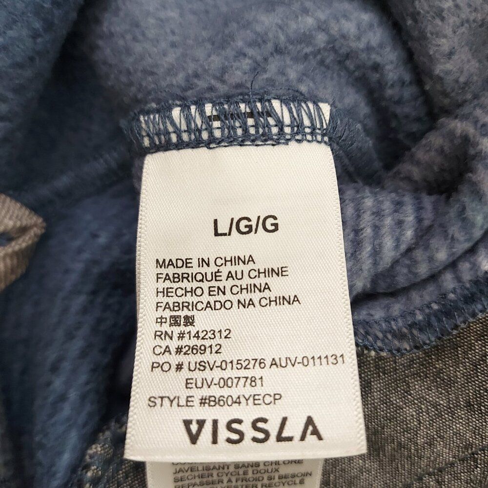 Vissla Hoodie Boys Large 12 Blue Fleece Striped Cozy Comfy Warm Travel Outdoor - Picture 10 of 12